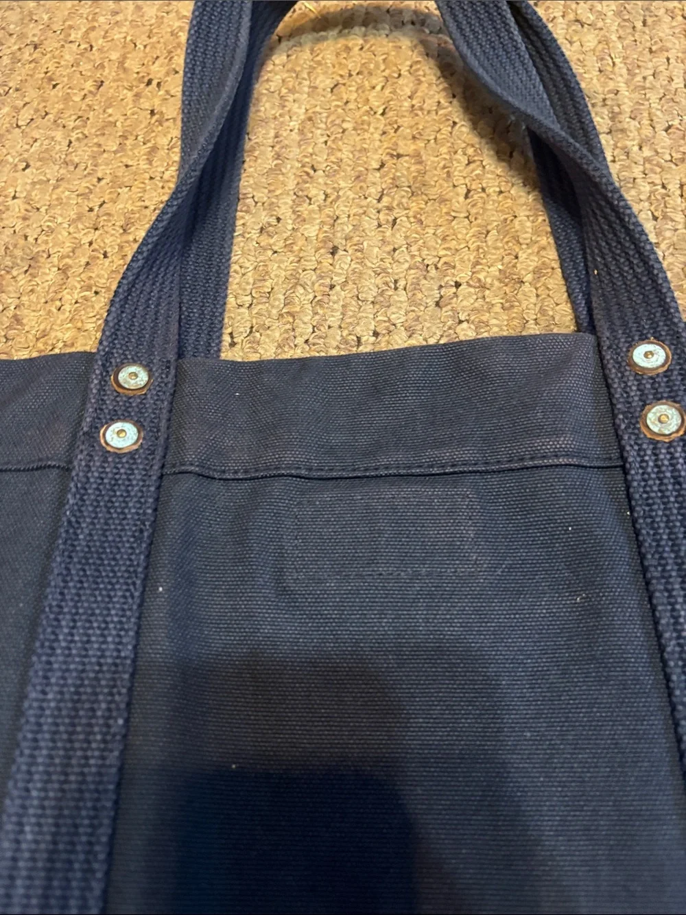 Polo by Ralph Lauren Navy Canvas Duffel Tote with Red Embroidery